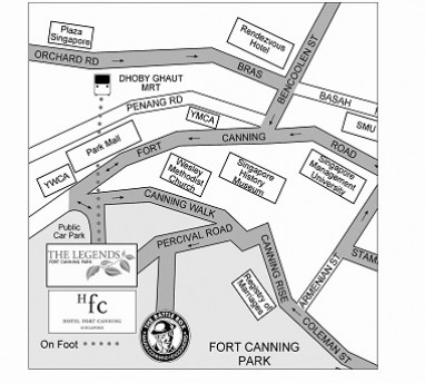 Hotel Fort Canning: Anfahrtskarte